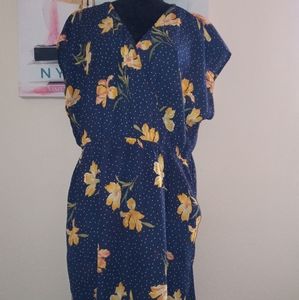 Spring ready blue polka dot flower dress.